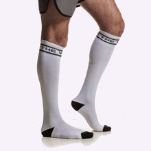 Load image into Gallery viewer, The WOD Life - Knee High Socks - White & Black - Stripe