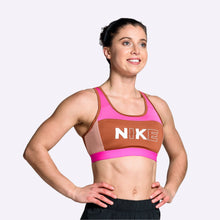 Load image into Gallery viewer, Nike - Women's Medium Support Sports Bra - Laser Fuchsia/Dusty Peach/White