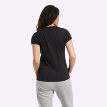 Load image into Gallery viewer, Reebok - Women's Training Essentials Stacked Logo Tee - BLACK
