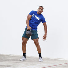 Load image into Gallery viewer, The WOD Life - Men's Classics Flux T-Shirt -  Surf Blue/White
