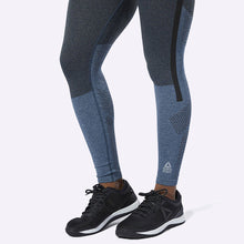 Load image into Gallery viewer, Reebok - Women&#39;s CrossFit MyoKnit Full Length Tights - Blue Hills/Black

