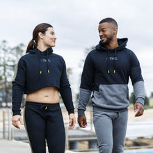 Load image into Gallery viewer, The WOD Life - Women's Wanderer Cropped Hoodie - BLACK/KHAKI

